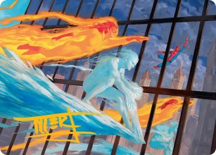 Iceberg et Firestar - Illustration - Marvel Super Heroes - Art Series